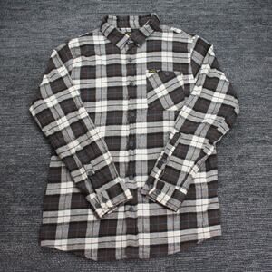Stanley Men's Medium Flannel Shirt Long Sleeve Black White Gray